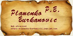 Plamenko Burkanović vizit kartica